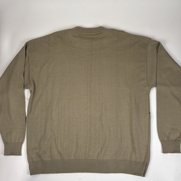 VTG NWT Protege Collection Geometric Sweater Men's XL Knit Beige Pullover 90's - Picture 2 of 12